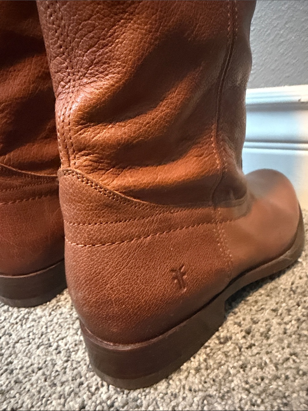 Frye Cognac Leather Heeled Western Boots, never worn! - Picture 6 of 7